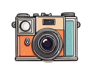 retro photo camera art print isolated Vector Image