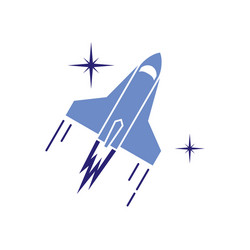 Rocket icon on background for graphic and web vector