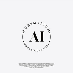 Ai initial handwriting logo design Royalty Free Vector Image
