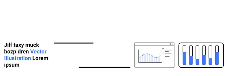 data visualization elements with interactive graph vector image