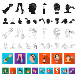manipulation by hands flat icons in set collection vector image
