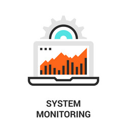 system monitoring flat line icon design concept vector image