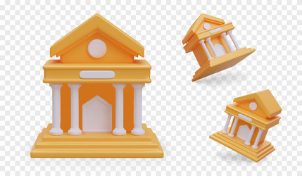 3d court building with columns front vector image