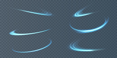 abstract light lines of movement and speed in blue vector image