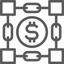 coin with blockchain cryptocurrency bitcoin vector image