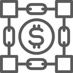 Coin with blockchain cryptocurrency bitcoin vector