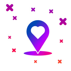 color map pointer with heart icon isolated vector