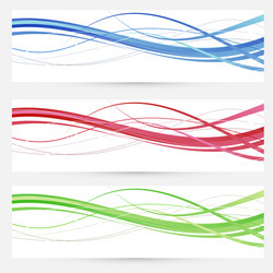 Bright abstract cards headers footers set Vector Image