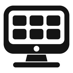 computer monitor displaying nine blank windows vector image
