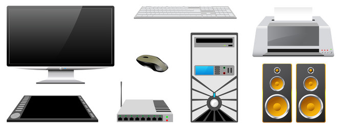 computer peripheral devices are isolated vector image