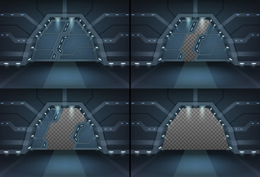 Futuristic door sliding gates in spaceship vector