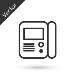 grey line house intercom system icon isolated vector image