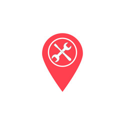 map pointer with service flat icon navigation vector image