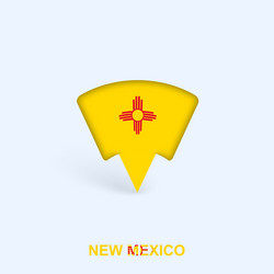 new mexico flag map pointer design with shadow vector image