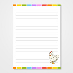 sheet template for notebook notepad diary lined vector image