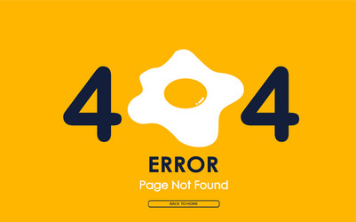 404 error with fried egg on yellow background vector image