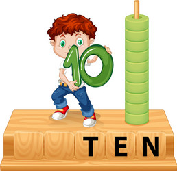 A boy hilding number ten vector