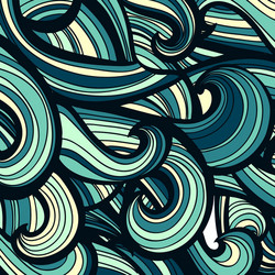 curl abstract pattern with multicolored waves vector