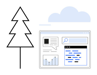 digital interface with data graphics and cloud vector image