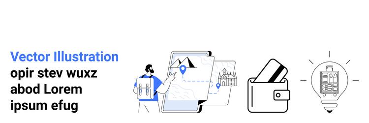 digital navigation smart wallet use vector image