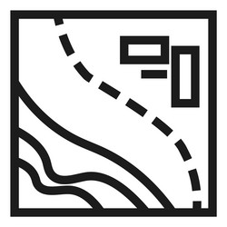 map with path line travel route icon journey vector image