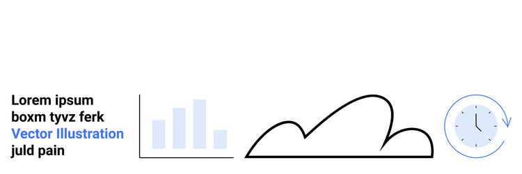minimalist composition with text bar chart cloud vector image