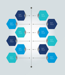 timeline report template color shadow scheme vector image