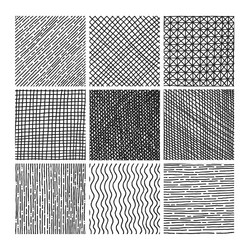 Collection ink hand drawn hatch texture Royalty Free Vector