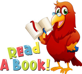 font design for word read a book with bird vector