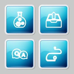 Set line test tube with virus upload inbox vector