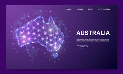 Australia 3d low poly website template vector