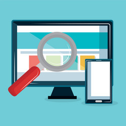 computer display with internet security icons vector image