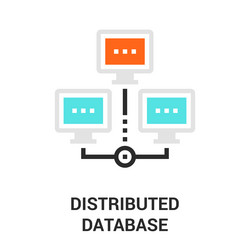 distributed database flat line icon design concept vector image