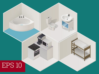 Isometric bedroom Royalty Free Vector Image - VectorStock