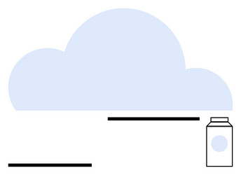 minimalist design with cloud shape and milk carton vector image