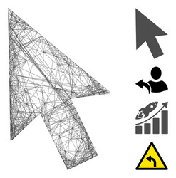 Network cursor arrow mesh vector
