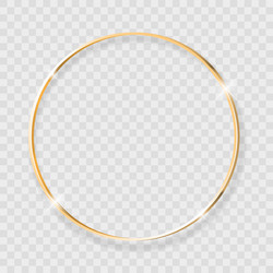 Shiny Gold Frame with Gloss Effect vector image