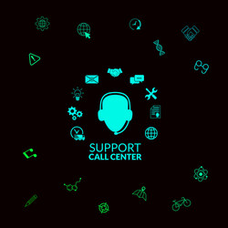 Technical support operator flat icon graphic vector