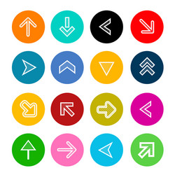 arrows in colorful circles - arrow symbol set vector