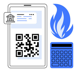 digital qr code payment with bank notification vector image