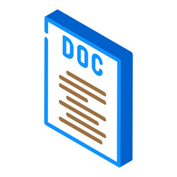 doc file format document isometric icon vector image