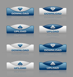 download and upload buttons vector