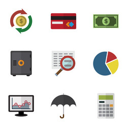 Flat icon gain set of interchange chart parasol vector