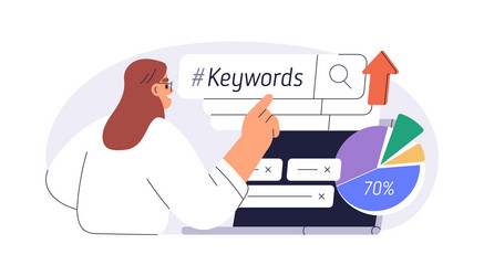 keywords and search engine optimization concept vector image