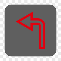 turn left rounded square button vector image