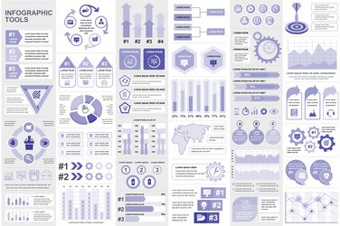 bundle infographic elements data visualization vector image
