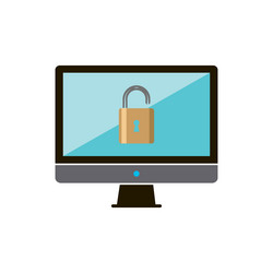 security computer lock icon logo design element vector