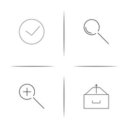web and text simple linear icon setsimple outline vector image