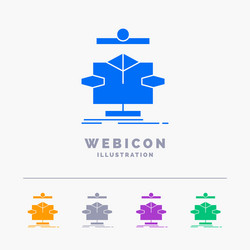 Algorithm chart data diagram flow 5 color glyph vector