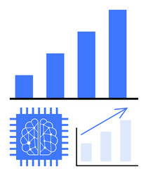 artificial intelligence advancing growth with data vector image